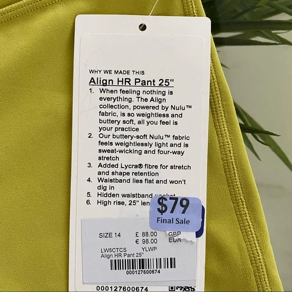 Lululemon Align Pant 25" Double Lined - Picture 2 of 4